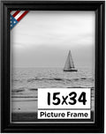 Black 15x34 Picture Frame.75 in Wide - Classic Black Wall Frame