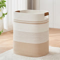 Laundry Basket with Handles - Tall Cotton Blanket Basket, Large