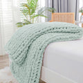 Bigacogo Cozy Chunky Knit Throw Blanket for Couch and Home Decor