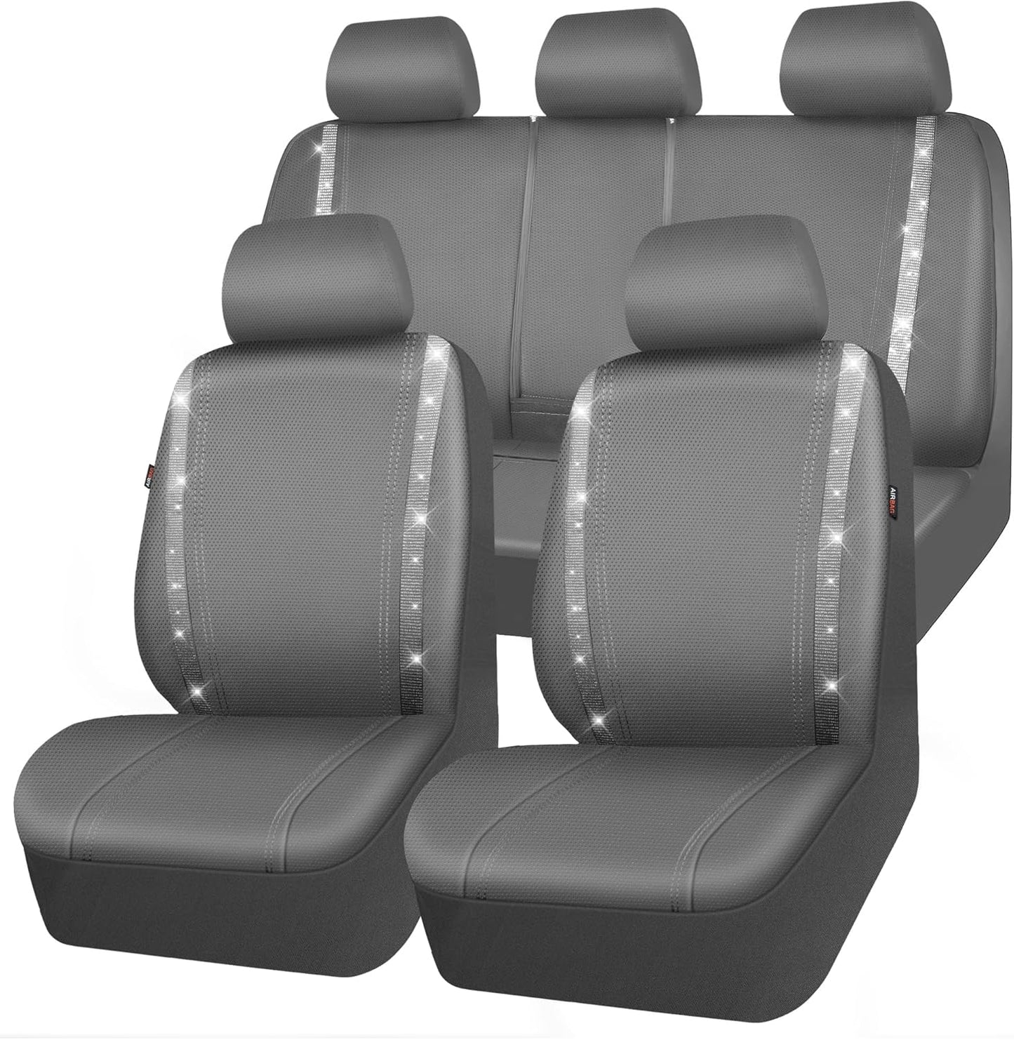Bling Car Seat Covers Full Set with Rhinestone Design for Women
