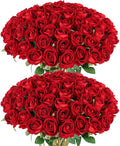 Burgundy Velvet Silk Roses Bulk 60 Pack - Long-Lasting Decor