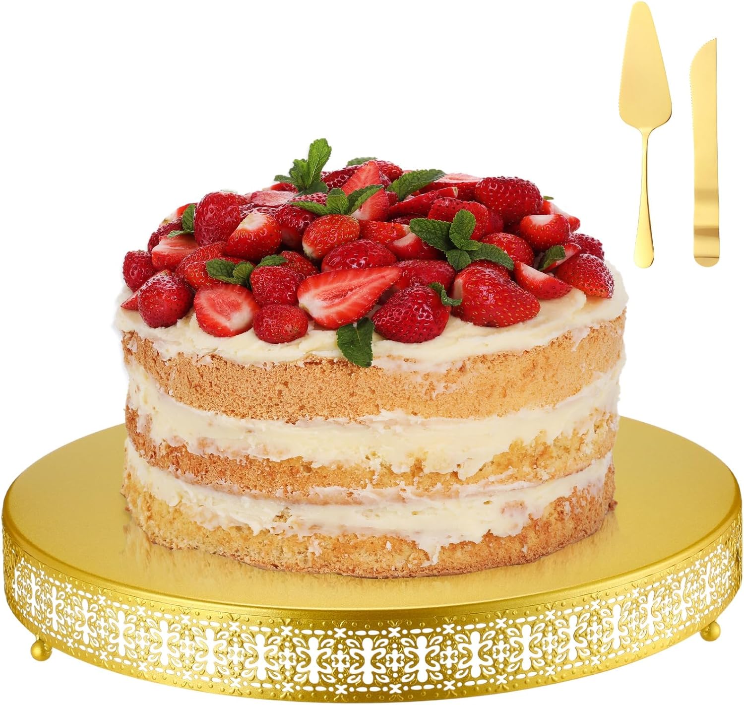 Wenqik Gold Cake Stand Set for Weddings and Celebrations