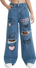Trendy Girls Baggy Jeans for Casual Everyday Wear and Comfort