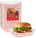 Paper Food Boats 500 Pack - Red & White Checkered 3 lb Disposable