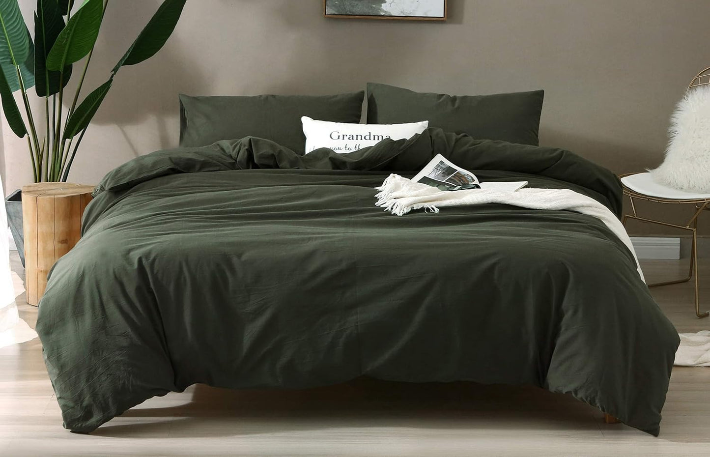 F.Y.Dreams 100% Washed Cotton Duvet Cover for Weighted Blanket