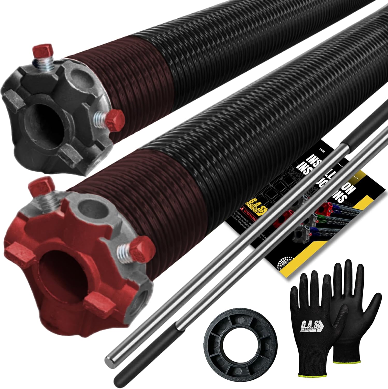 Garage Door Torsion Springs 234x2x30 with Winding Bars and Gloves