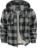 Men Winter Coat Flannel Plaid Shirt Jacket Fleece Sherpa Full Zip made