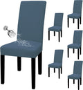 Waterproof Dining Chair Cover Set of 6 Bluestone - Stretch Jacquard