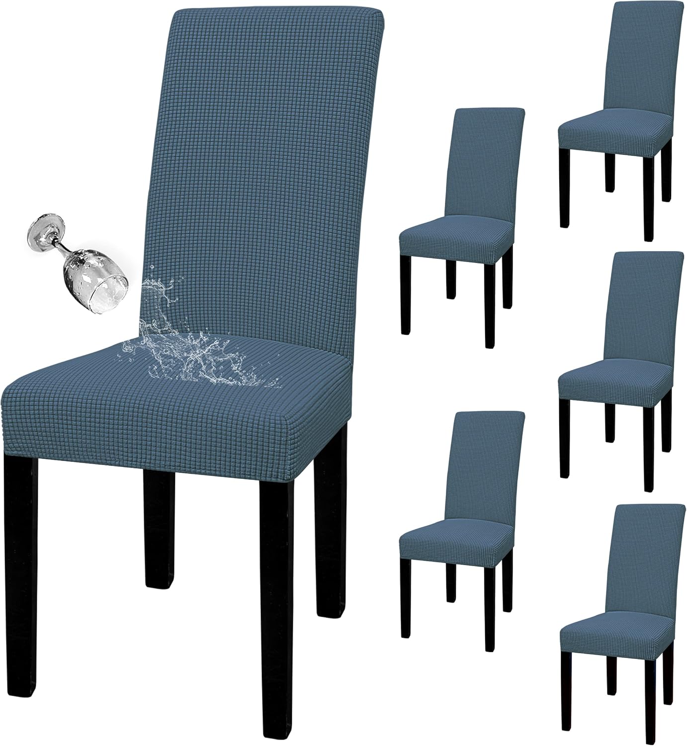 Waterproof Dining Room Chair Cover Set of 6 for Parson Chairs