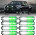 Green/White 8-Pcs 12 LED Sync Strobe Grille Lights - Ultra Slim