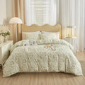 Reversible Botanical Floral Duvet Cover Queen - Soft Cotton, Chic