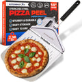 Perforated Pizza Peel 14 in with 10 in Folding Handle - Space-Saving