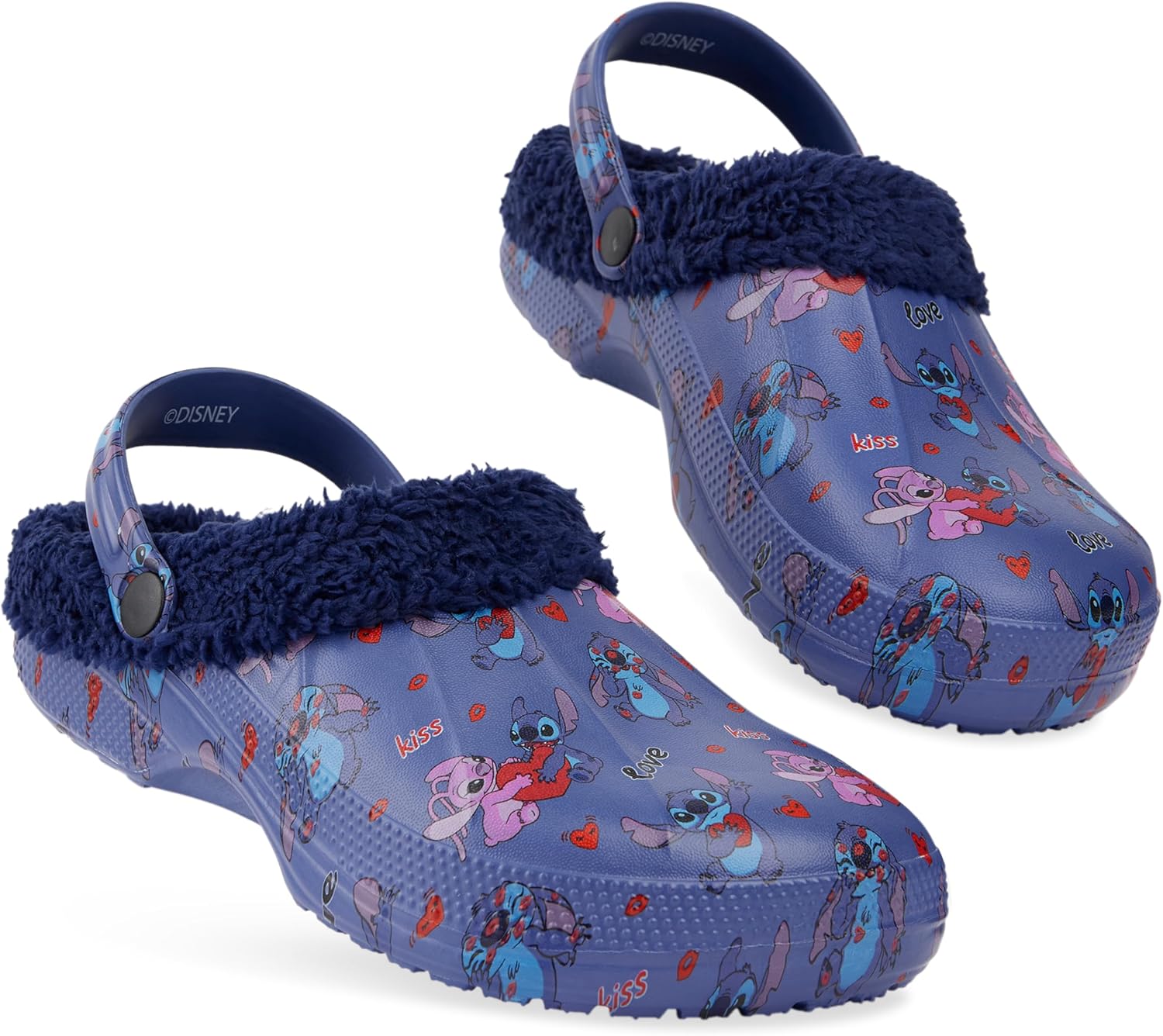 Disney Stitch Clogs for Women with Fleece Lining and Strap