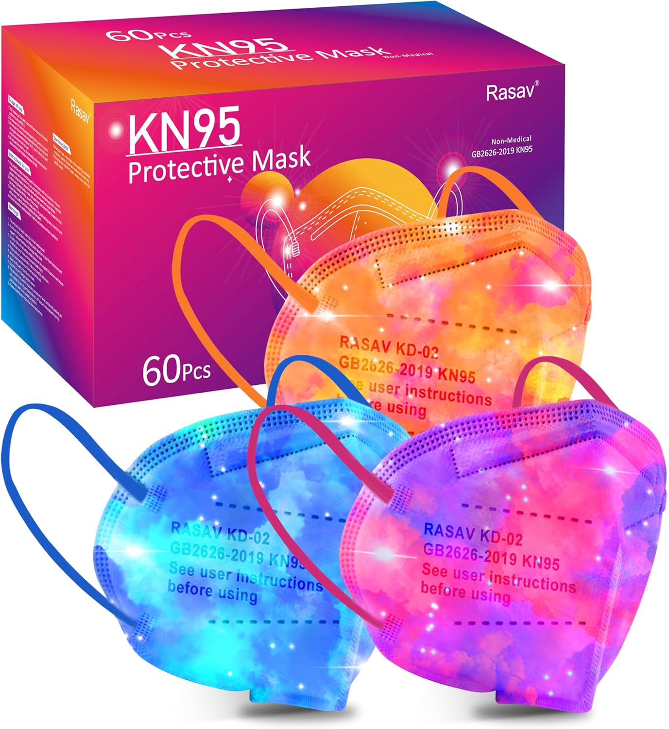 Rasav KN95 Face Masks: Comfortable 5 Layer Protection for All