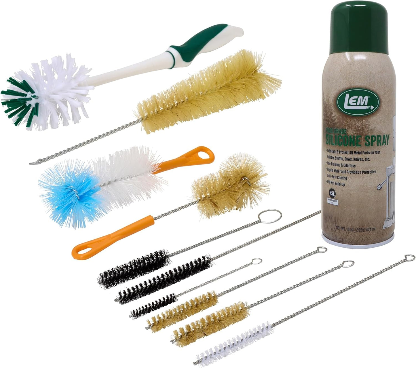 LEMs Meat Grinder Cleaning Kit with Brushes and Silicone Spray