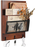 Farmhouse Mail Organizer Wall Mounted Rustic Mail Holder - Compact