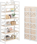 4NM 6-Tier No Assembly Book Shelves - Foldable Space-Saving Bookcase