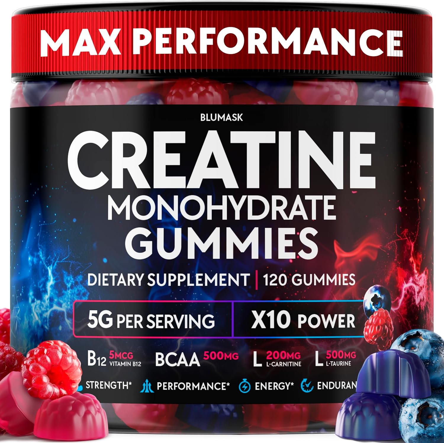 Creatine Monohydrate Gummies for Energy, Strength & Muscle Growth