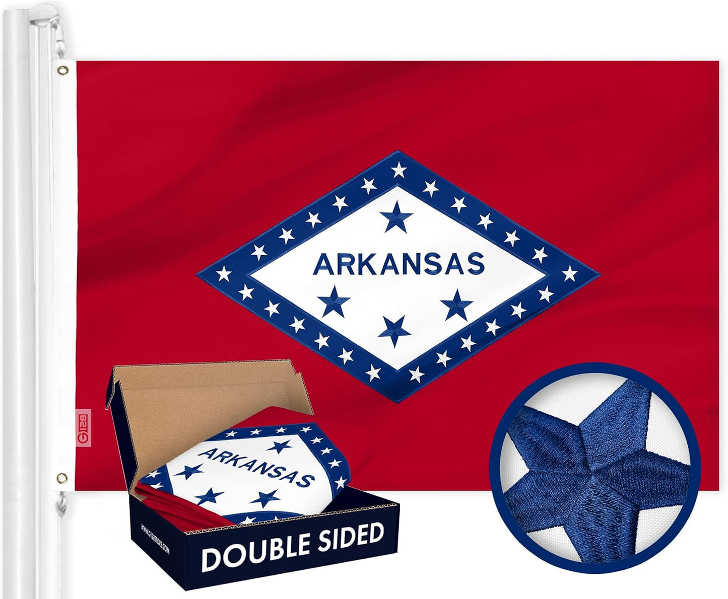 G128 Arkansas State Flag 3x5 Ft Double ToughWeave Series