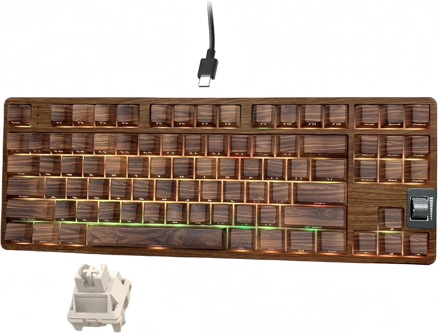Womier Retro Wired TKL Mechanical Keyboard with Volume Wheel