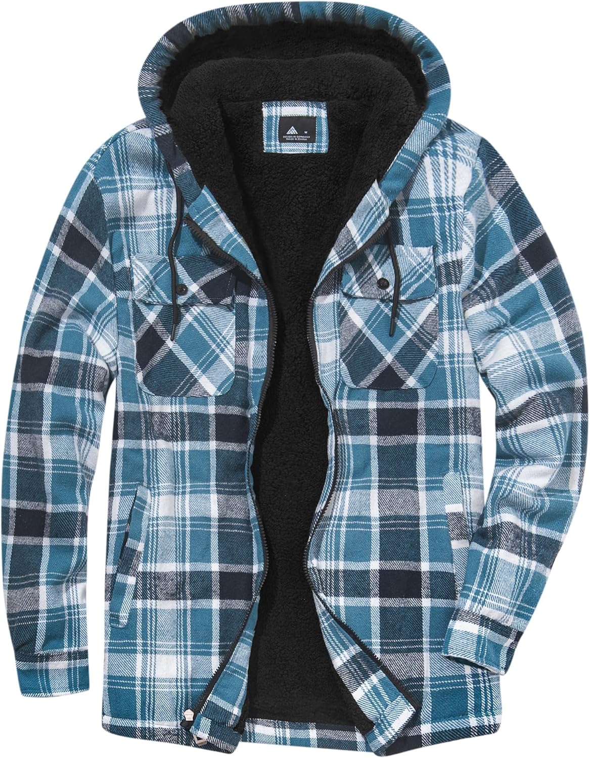 SCODI Men's Flannel Jacket with Sherpa Lining for Winter Wear