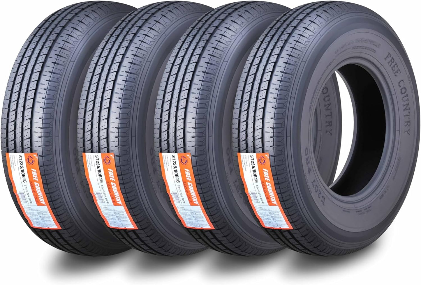 Free Country Grand Ride Set of 4 ST235/80R16 Trailer Tires