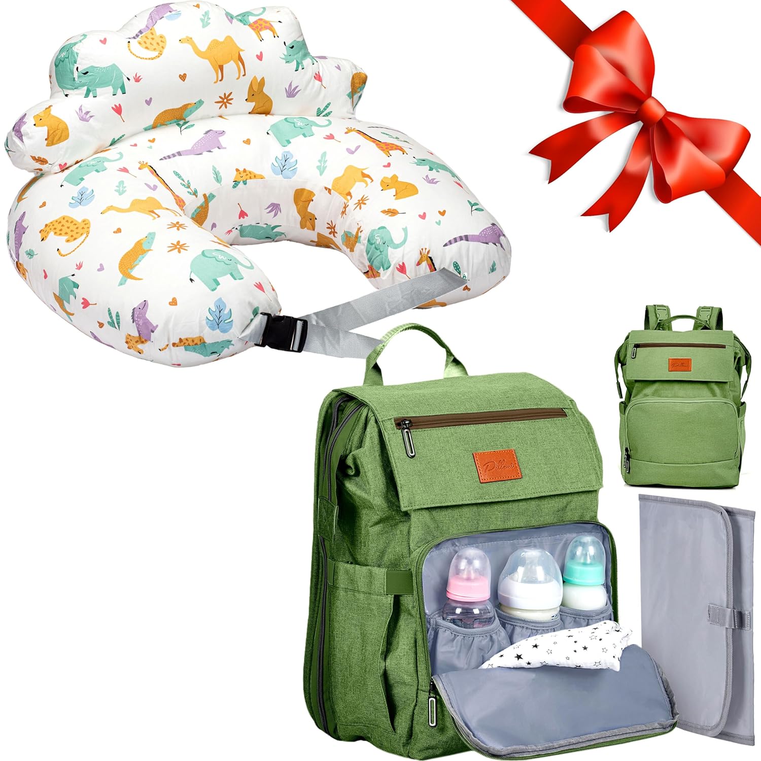 PILLANI Nursing Pillow & Diaper Bag Set