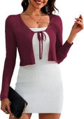 Shrug Sweater Tie Front Cropped Cardigan - Flattering Stretch Fit