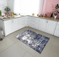 Keen Home Design 3x5 Non-Shedding Area Rug - Navy/Grey/White