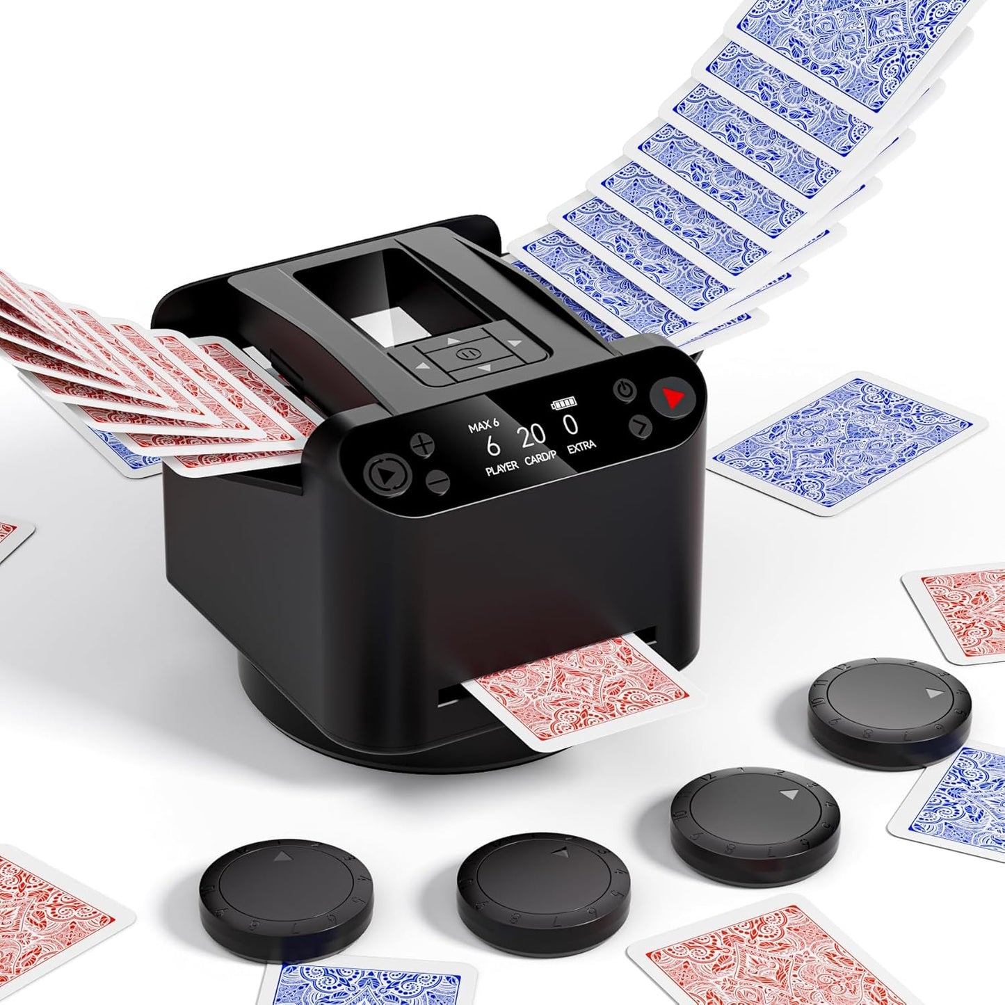 2-in-1 Automatic Card Shuffler and Dealer Machine for Fun Games