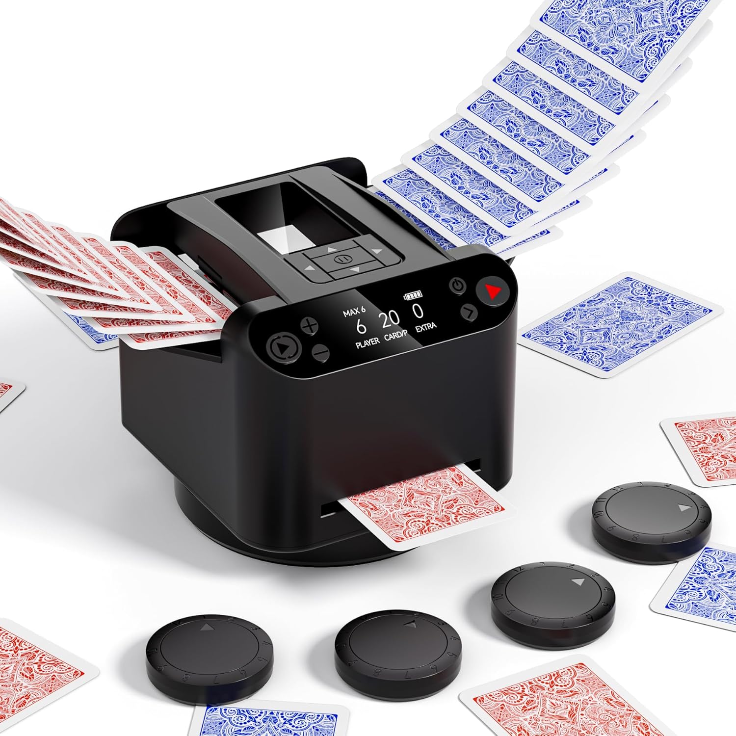 2-in-1 Automatic Card Shuffler and Dealer Machine for Fun Games