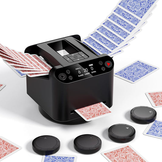 2-in-1 Automatic Card Shuffler and Dealer Machine for Fun Games