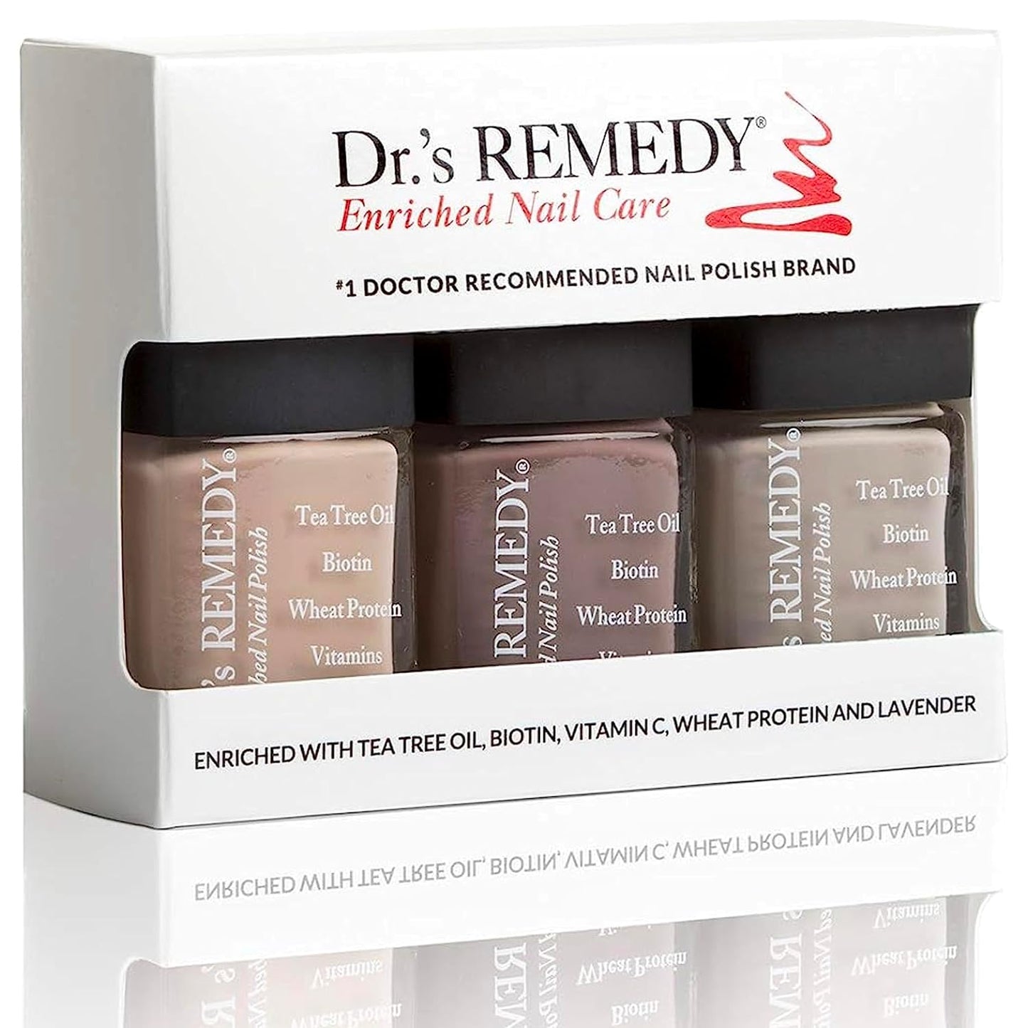 Drs Remedy Nail Polish Kit - NAMASTE Neutral Trio for Healthy Nails