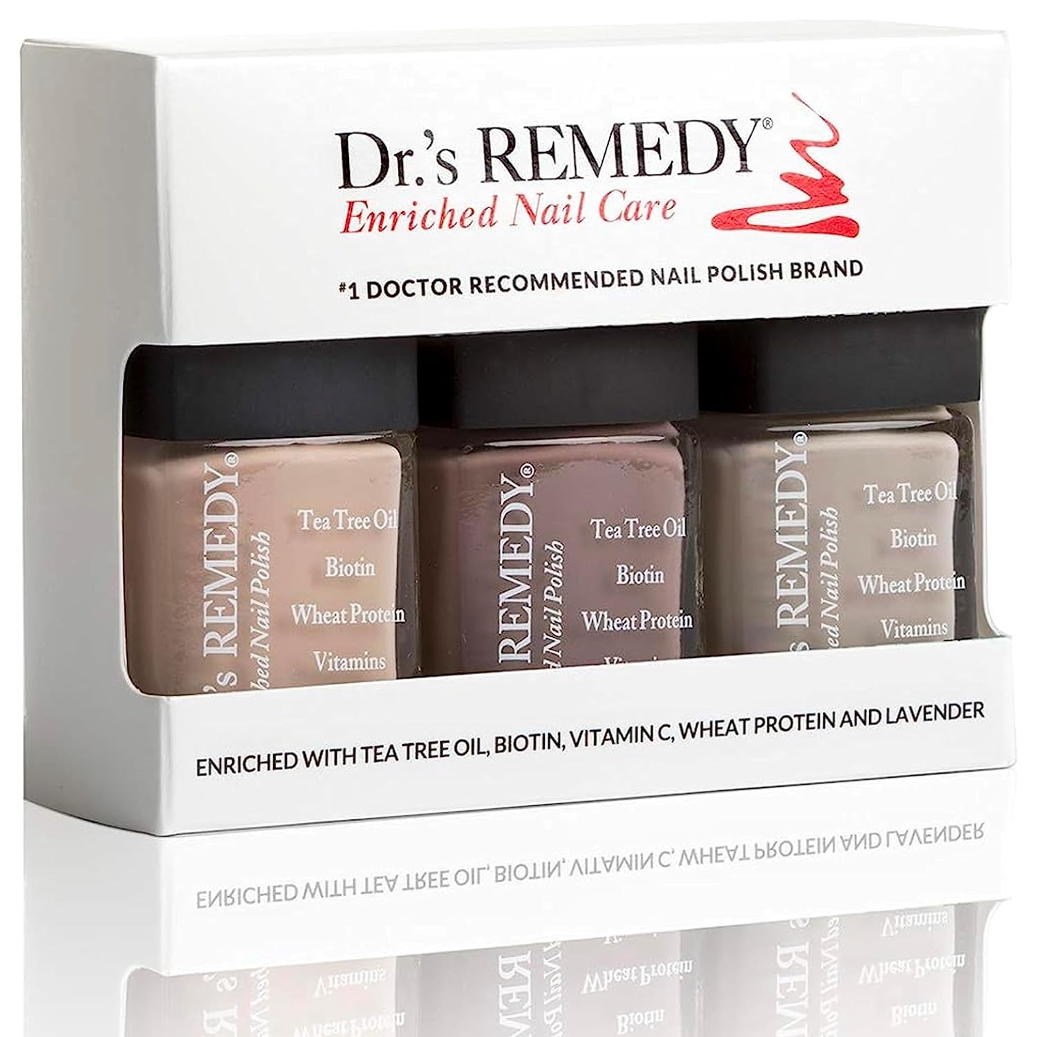 Drs Remedy Nail Polish Kit - NAMASTE Neutral Trio for Healthy Nails