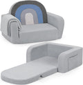 Kids Couch 2-in-1 Soft Toddler Couch Fold Out with Blanket - Cozy