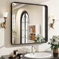30in x 30in Black Bathroom Mirror - Modern Aluminum Framed Vanity
