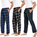 Mens Microfleece PJ Pajama Pants 1Pack or 3Pack - Soft Plaid Warmth