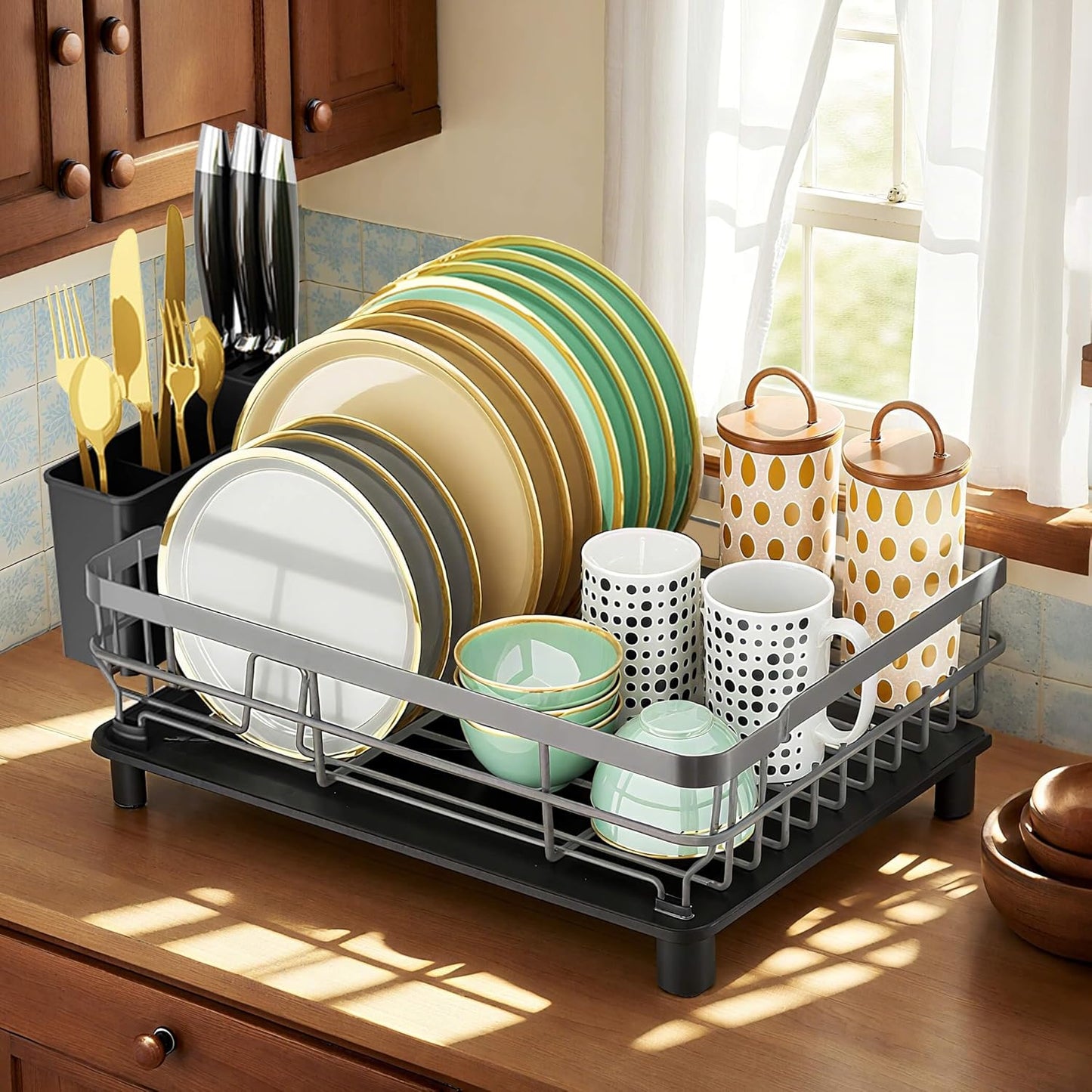 MOUKABAL Dish Drying Rack: Large Capacity Kitchen Essential