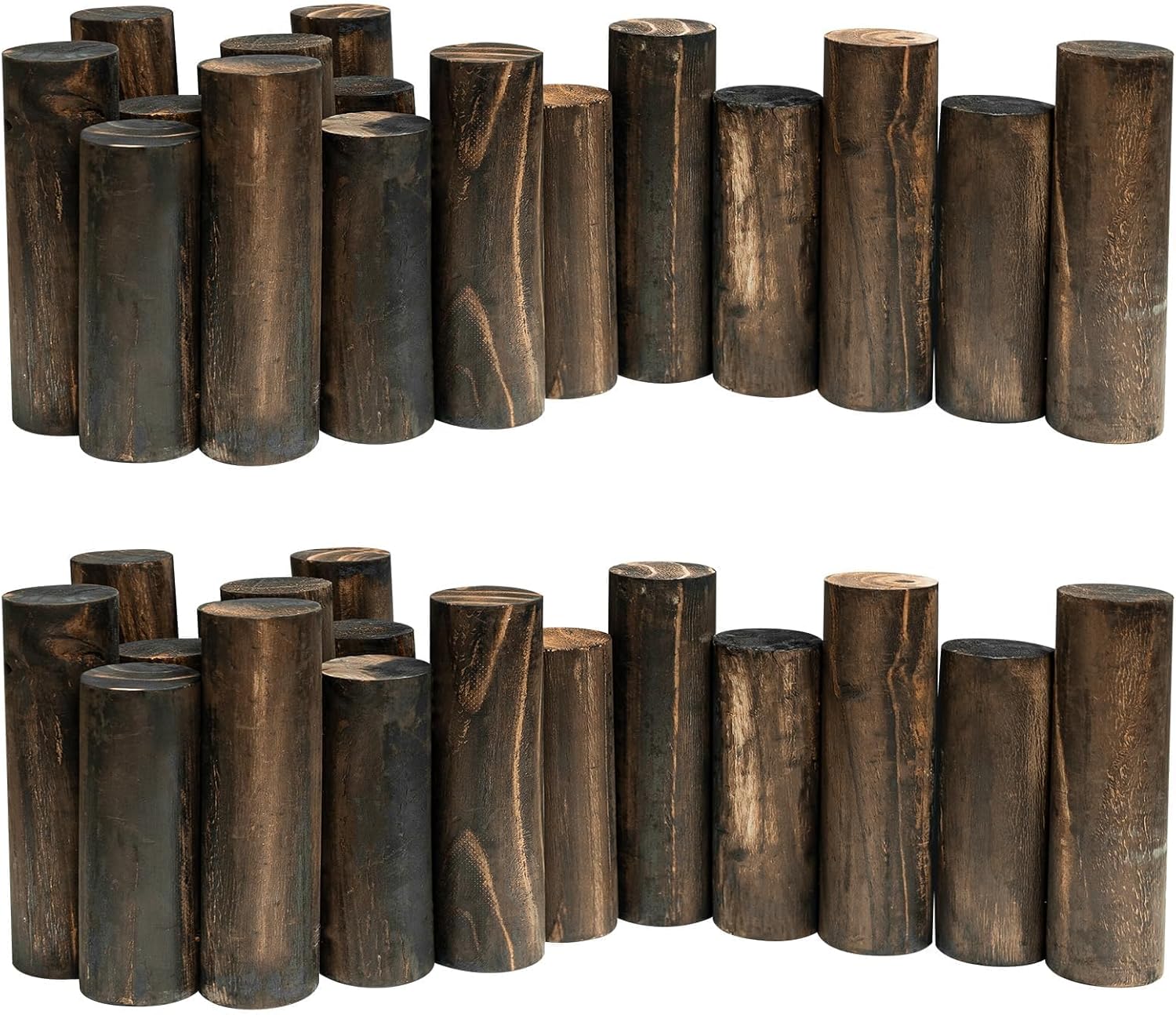 Wood Garden Edging Natural Wooden Log Fence Border for Landscaping