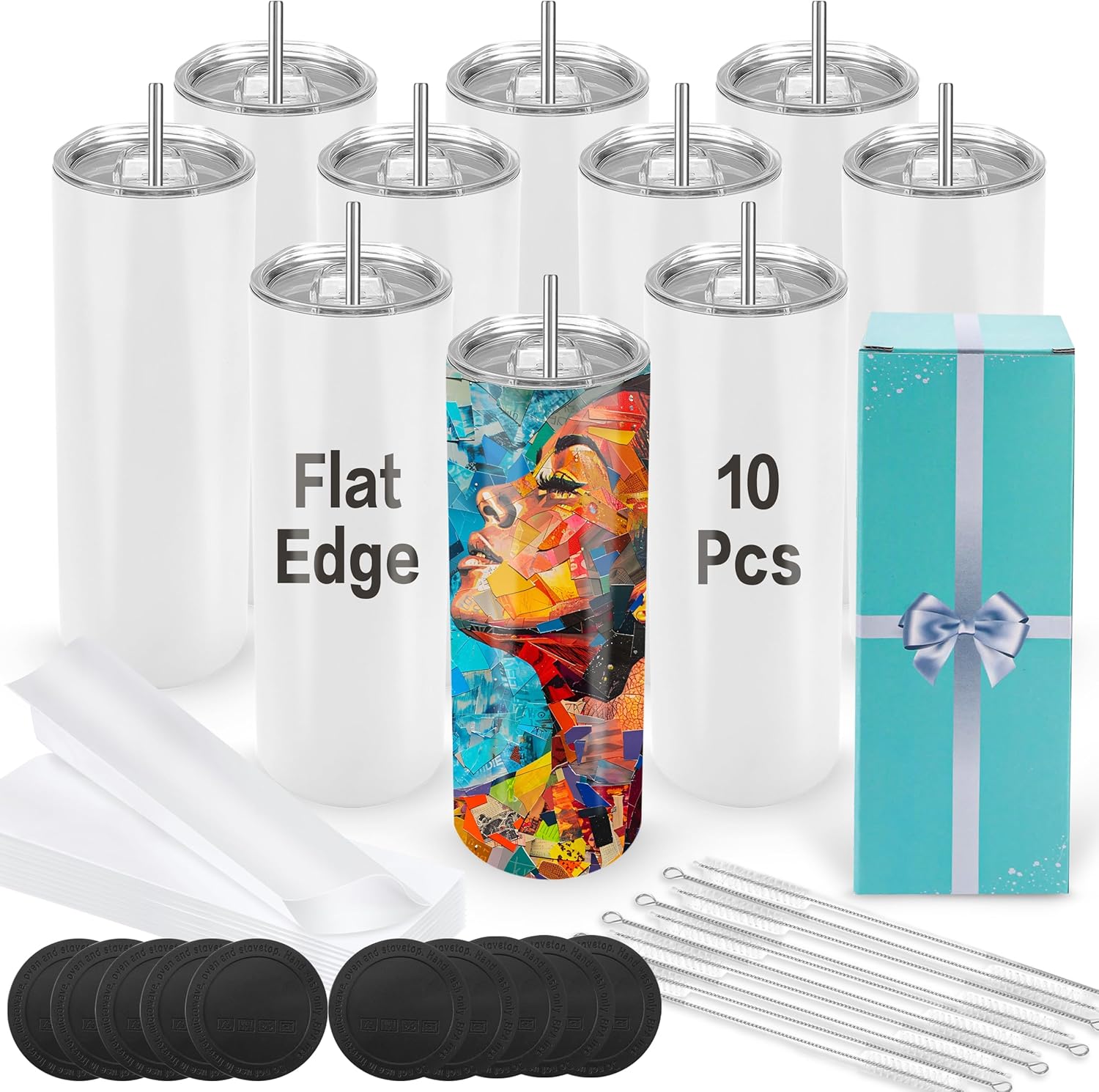 20 Oz Sublimation Tumblers 10 Pack for Custom Designs and Gifts
