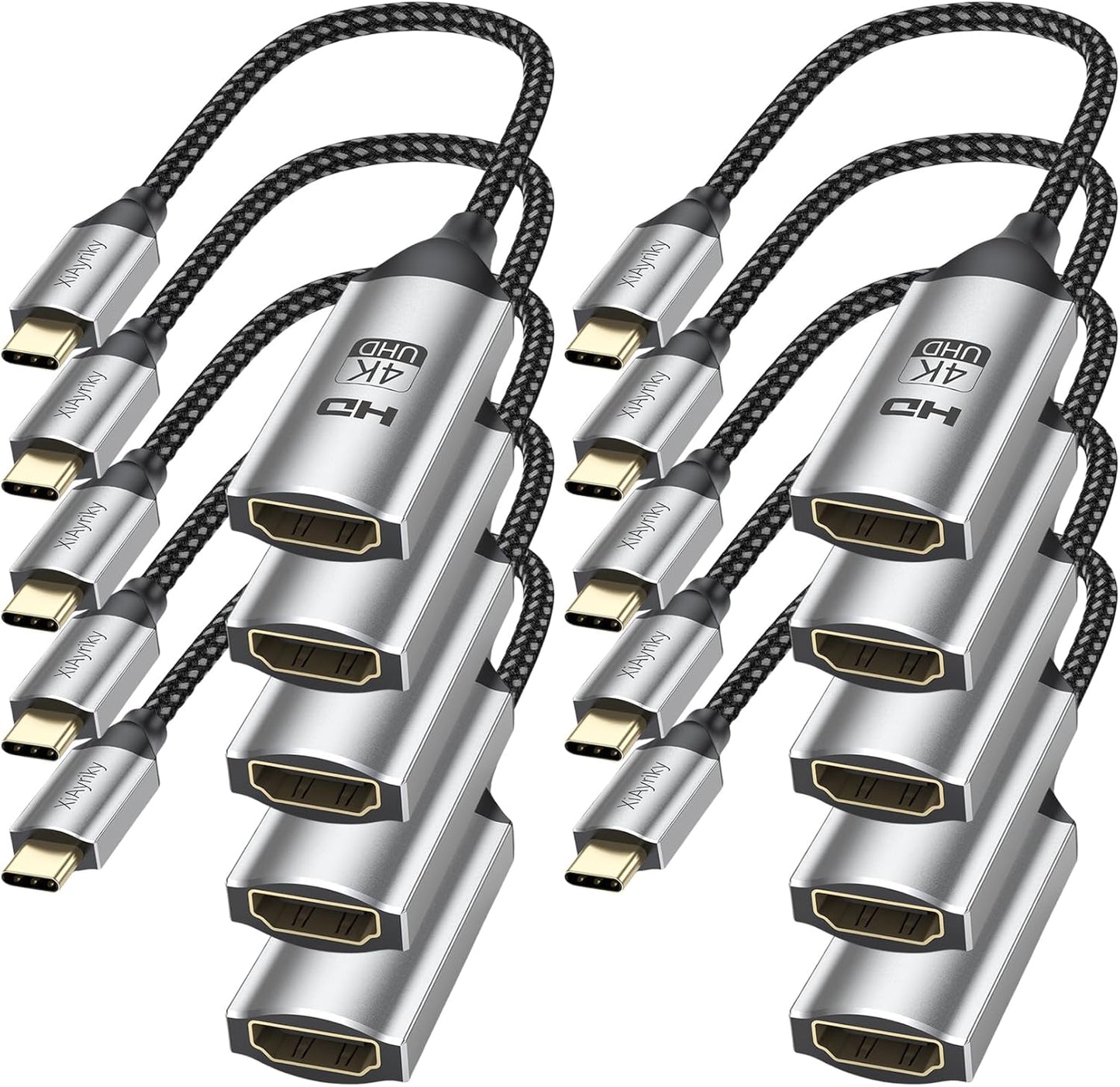 USB C to HDMI Adapter 10-Pack for 4K Streaming and Gaming