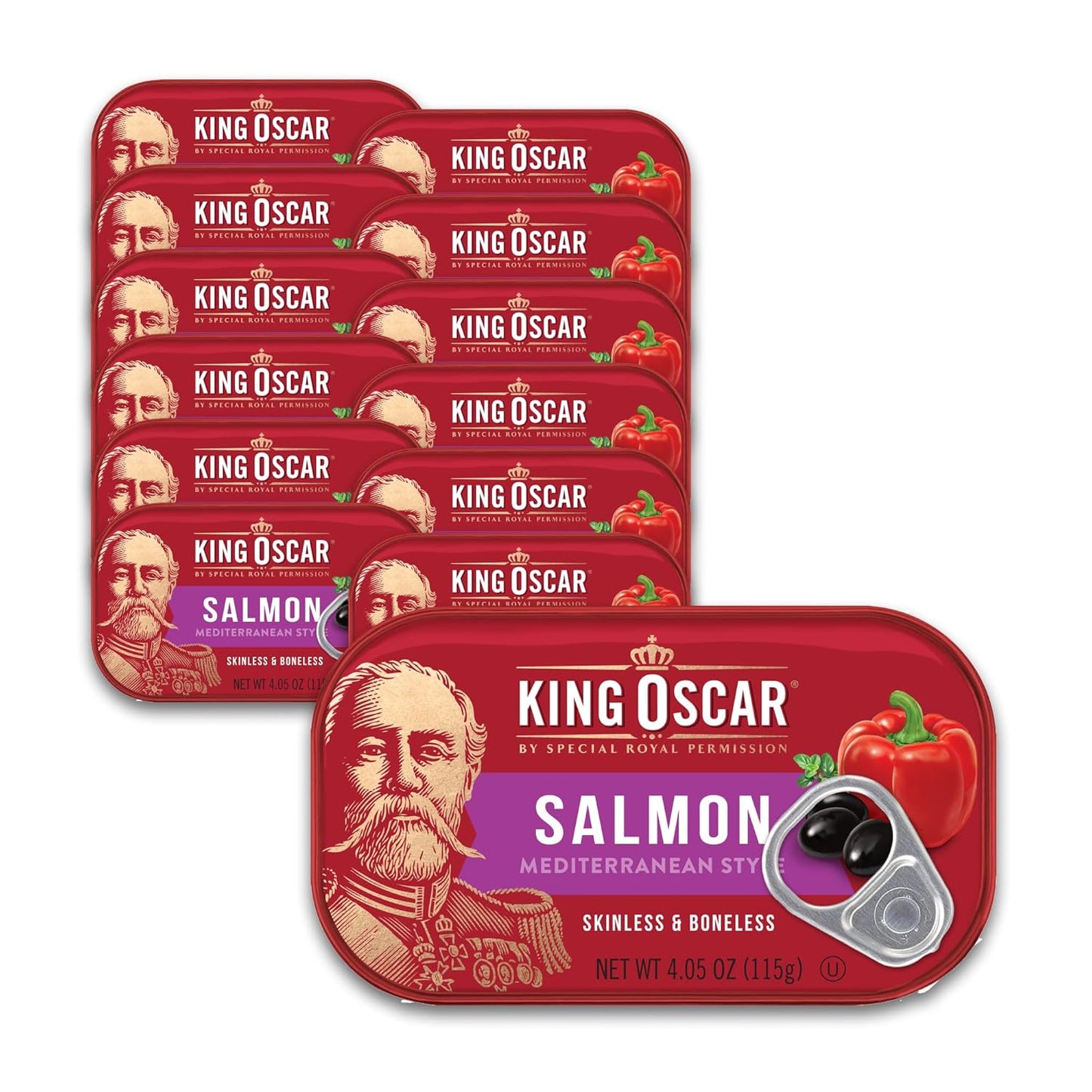 King Oscar Premium Salmon in Olive Oil, Mediterranean Style