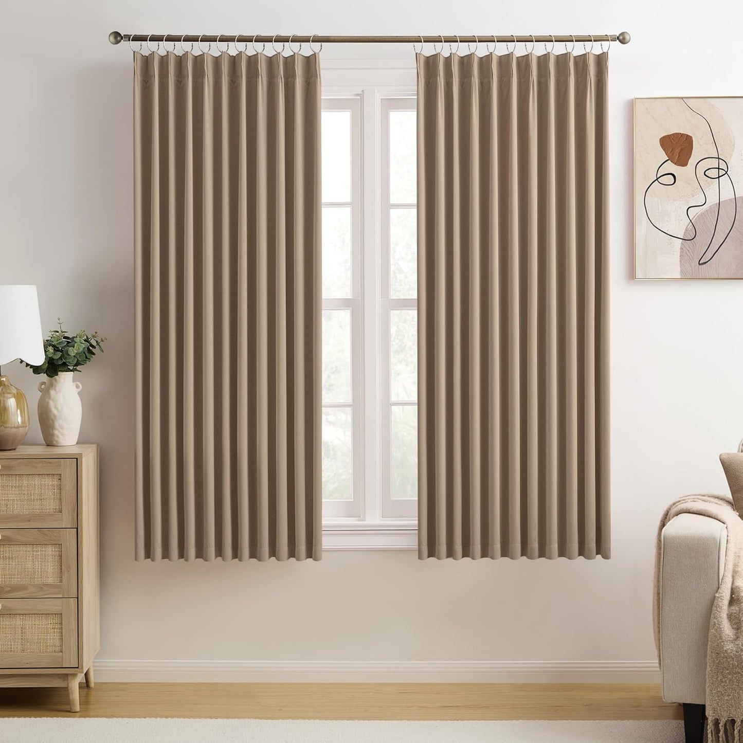 Cappuccino Pinch Pleated Curtains for Elegant Home Decor