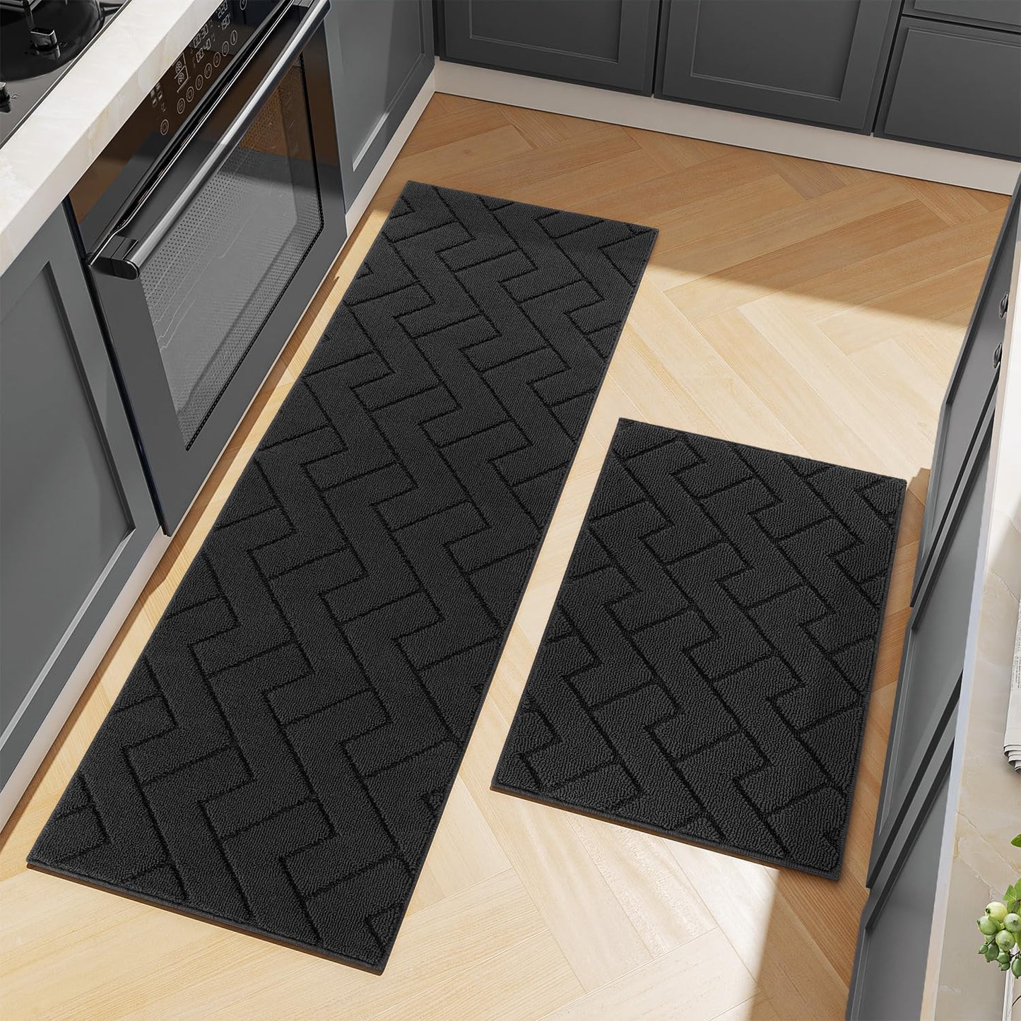 Super Absorbent Polypropylene Kitchen Rugs and Mats Set