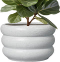 SQOWL Ceramic Planter Pot 13.5 in - Modern Indoor Outdoor Plant Pot