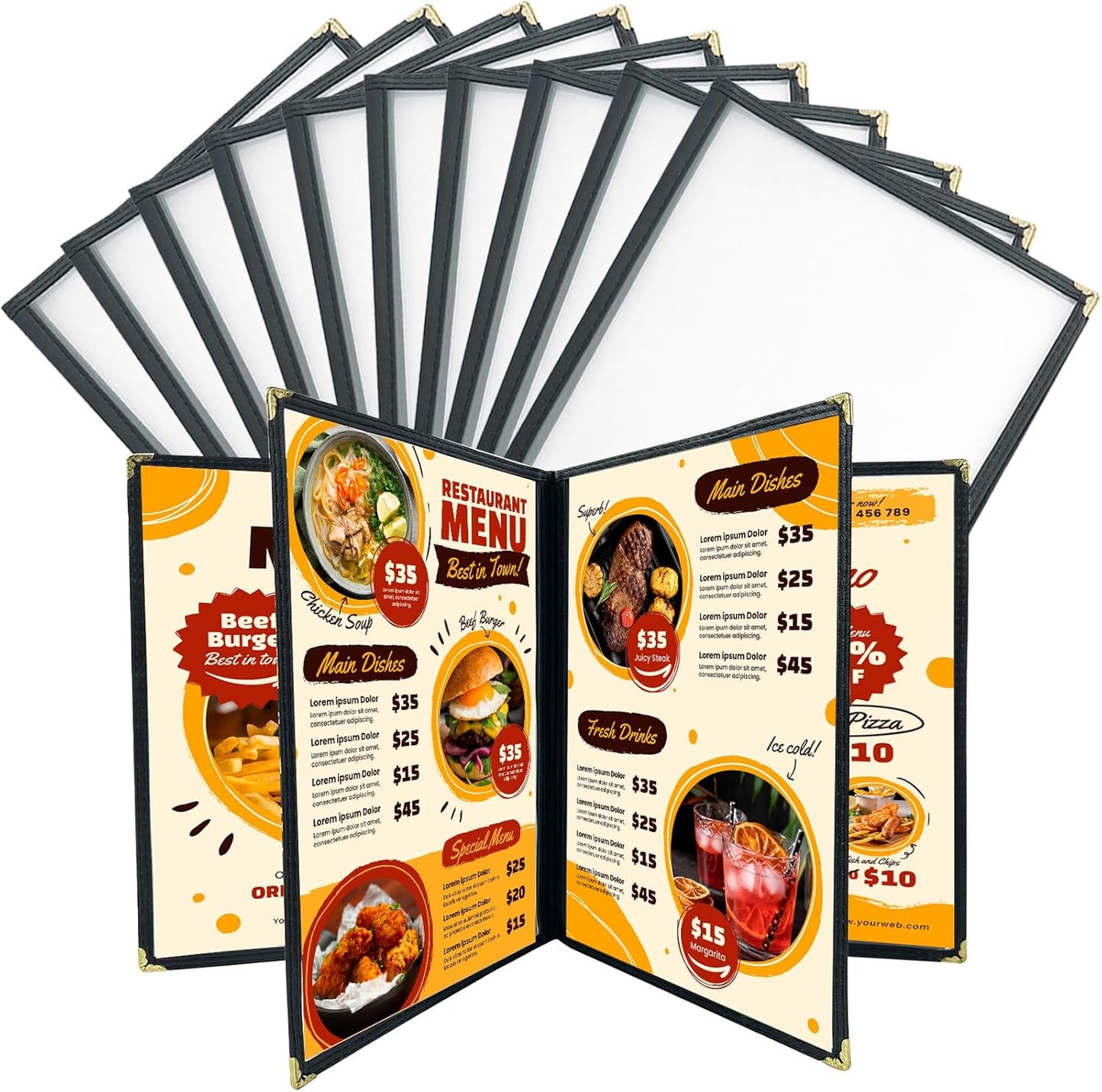 FLK Tech 8.5 x 11 Inch Menu Covers for Elegant Restaurant Display