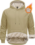 Men's Sherpa Hoodie Heavyweight Fleece Lined - Warm Thermal Sweatshirt