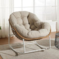 Oversized Outdoor Papasan Rocking Chair with Soft Cushion - Cozy