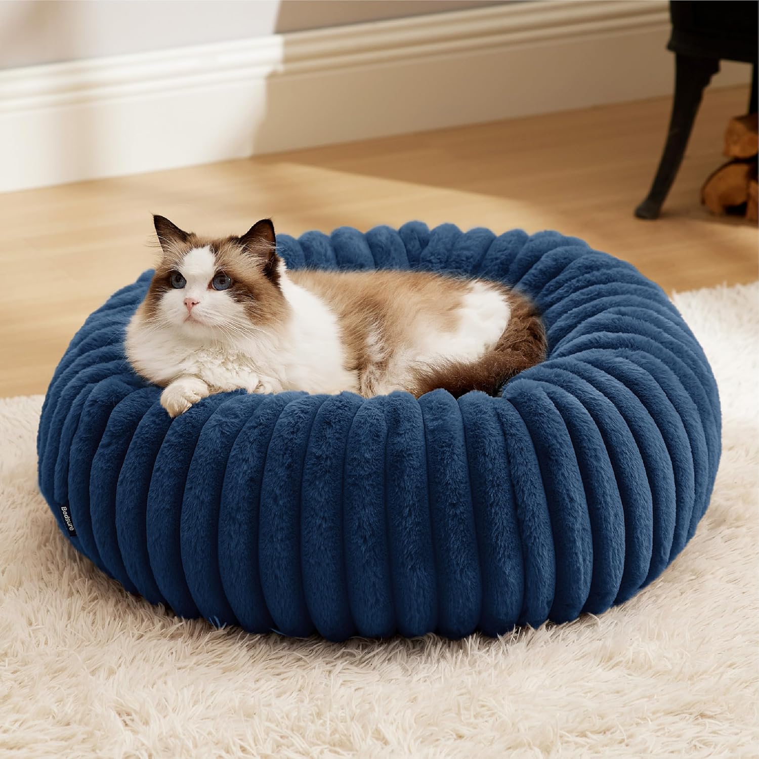 Bedsure Cat Beds for Indoor Cats - Cozy Donut Dog Bed