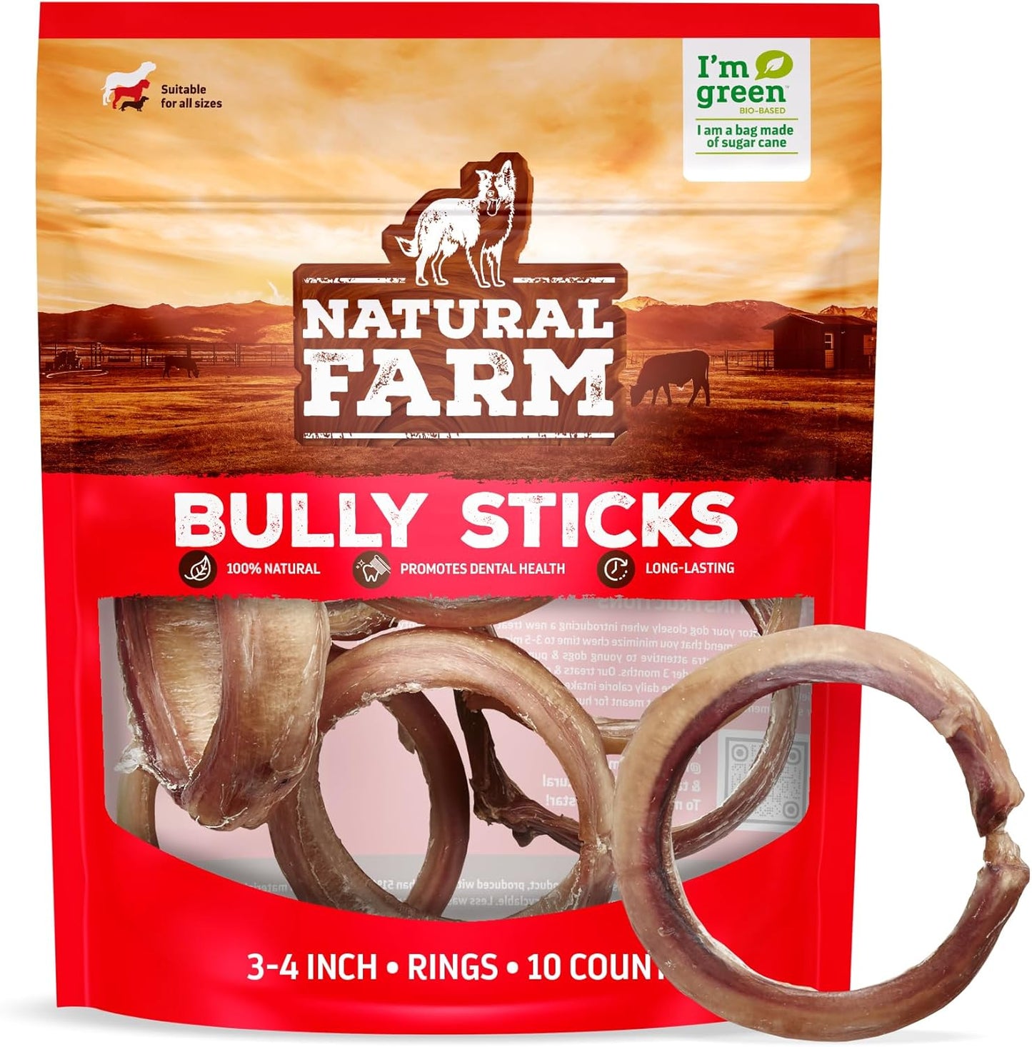 Natural Farm Odor Free Bully Sticks for Small & Medium Dogs